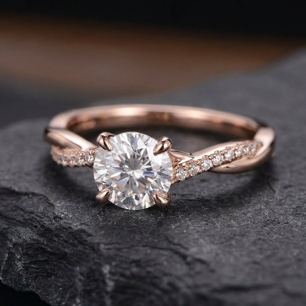 Elegant Rose Gold Diamond Ring 71062467