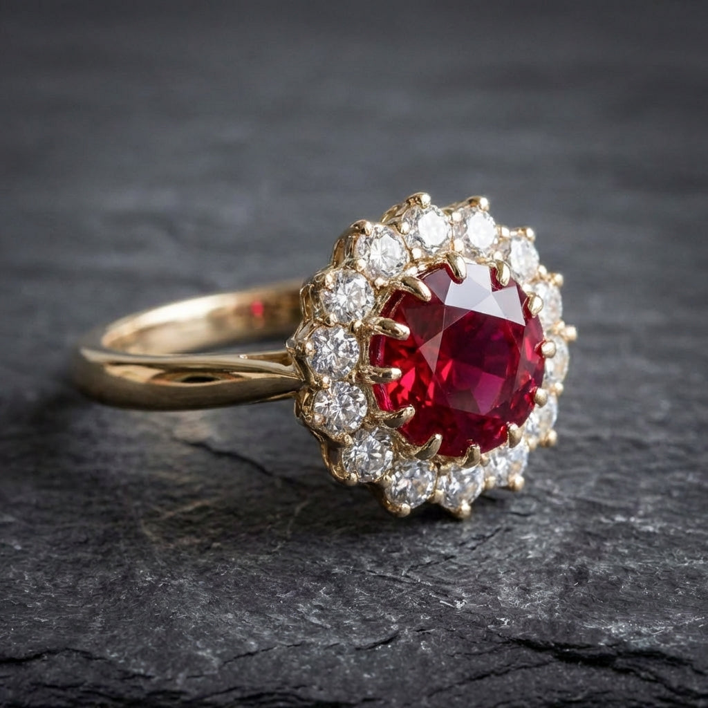 Elegant Ruby Diamond Ring 87287188