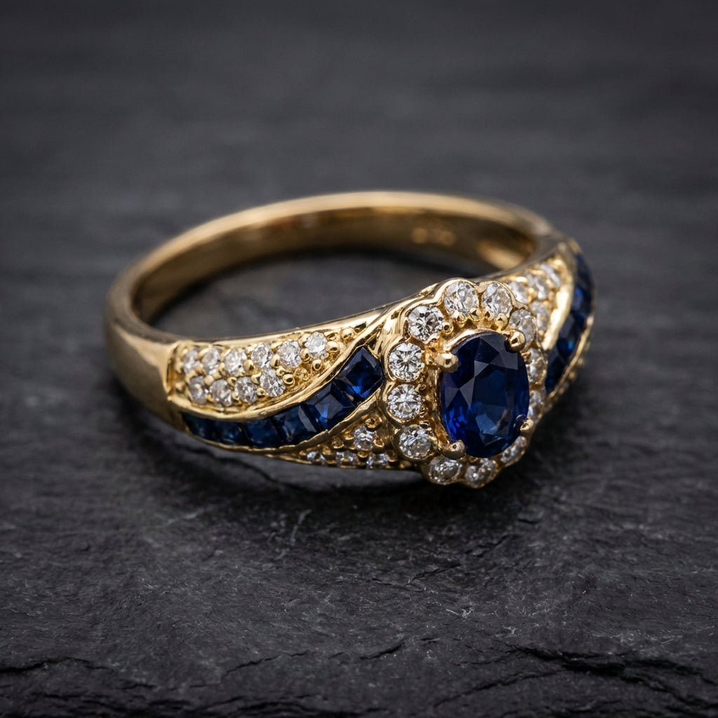 Elegant Sapphire Gold Ring 97329645
