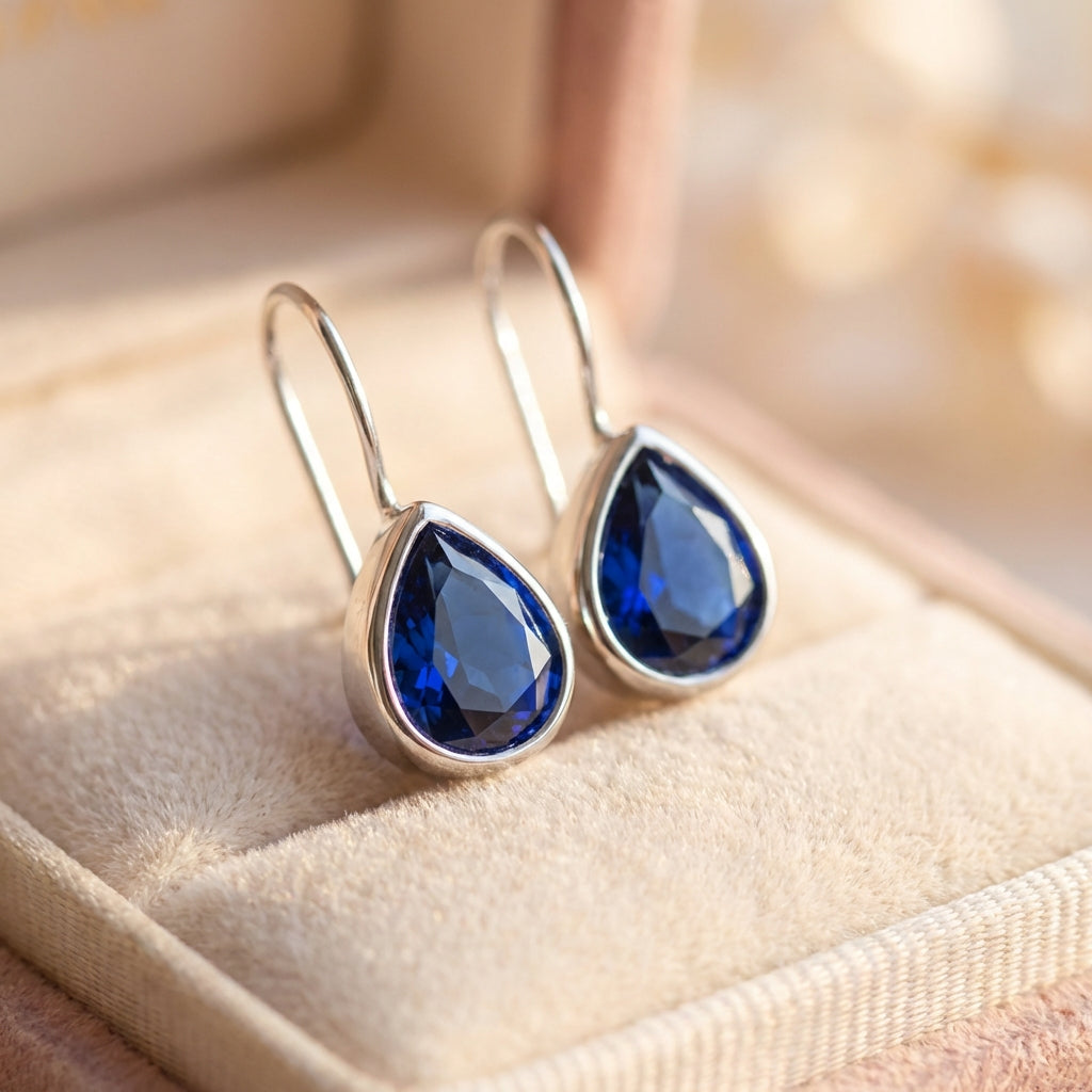 Elegant Sapphire Teardrop Earrings