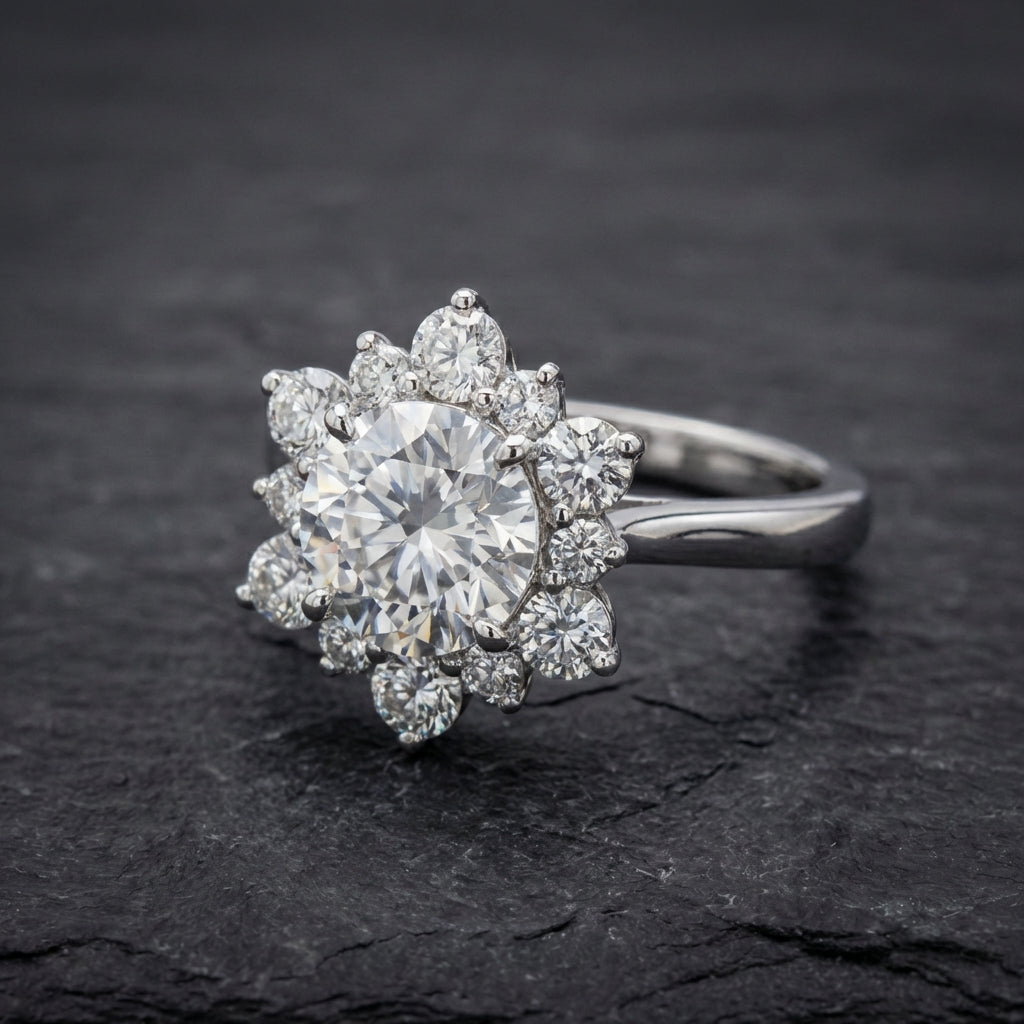 Elegant Snowflake Zircon Ring 13922117