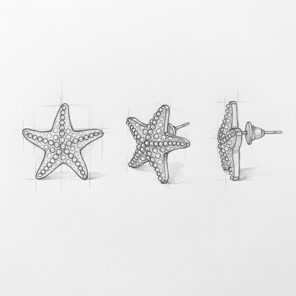 Elegant Starfish Pearl Earrings