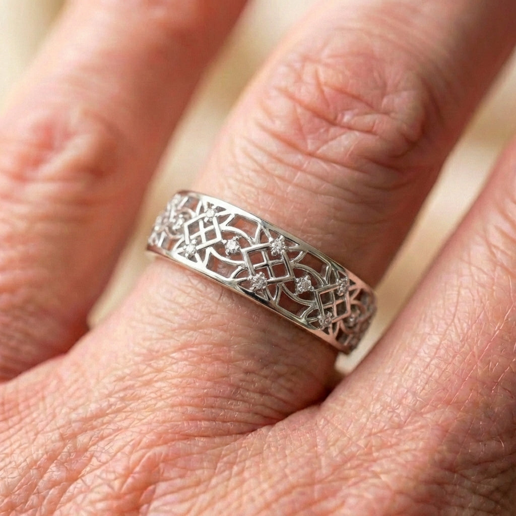 Elegant Starwoven Silver Ring