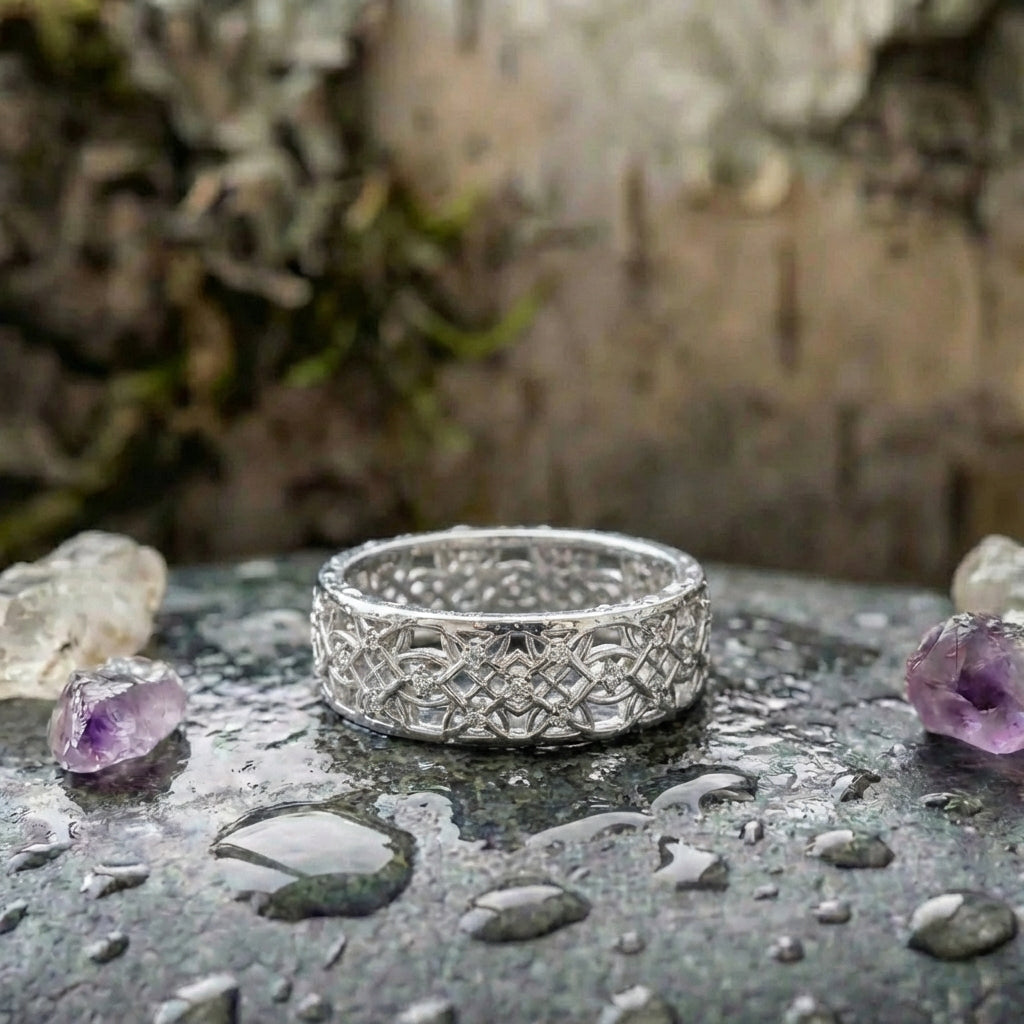 Elegant Starwoven Silver Ring