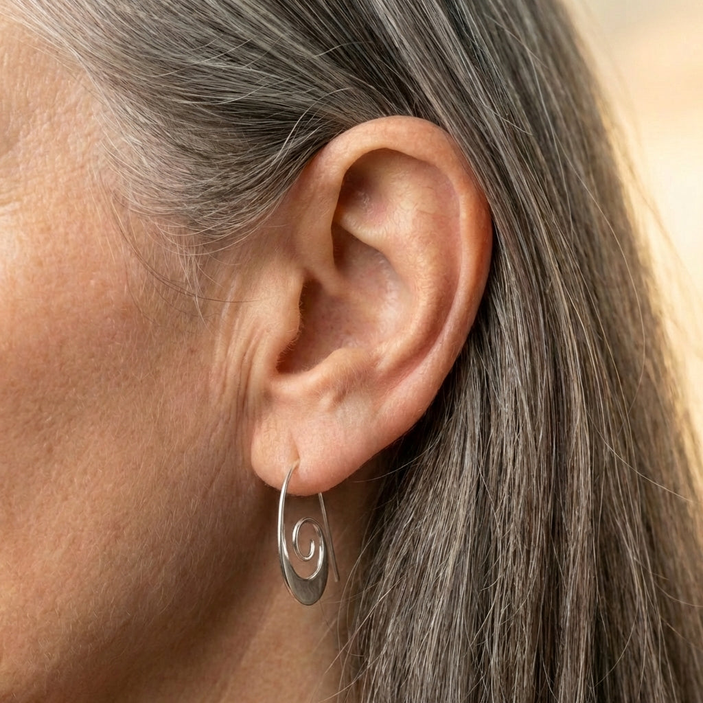 Elegant Swirlstream Silver Drops