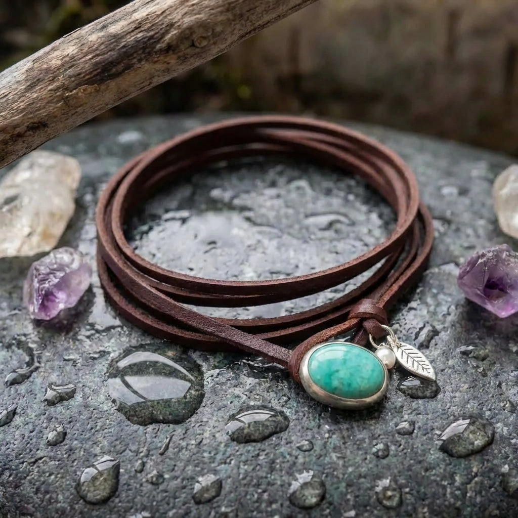 Elegant Turquoise Silver Charm Choker