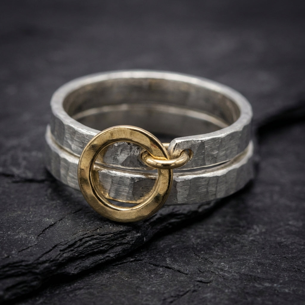 Elegant Two Tone Heart Ring 14234368