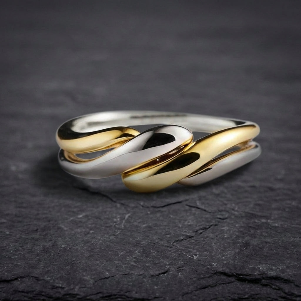 Elegant Two Tone Twist Ring 04711403