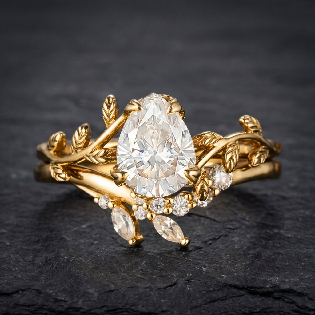 Elegant Waterdrop Diamond Ring 24888434