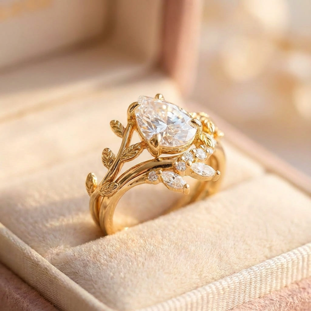 Elegant Waterdrop Diamond Ring