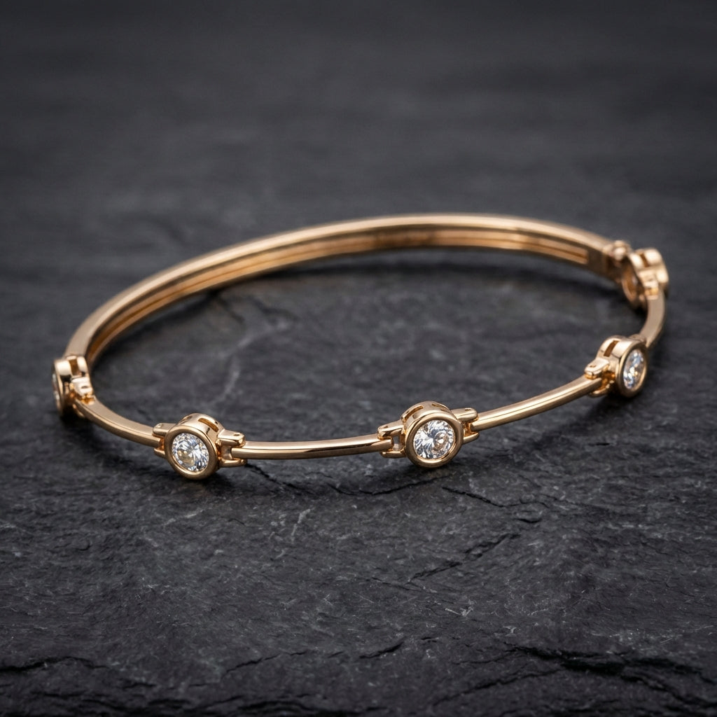 Elegant Bracelet With Zirconias In Gold
