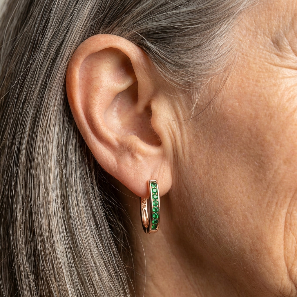 Emerald Diamond Earrings In Gold