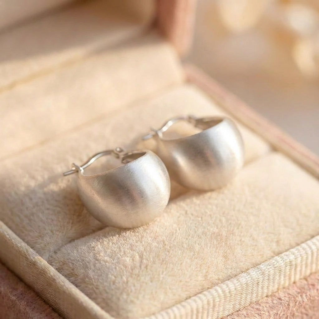 Elegant Silver Ball Earrings