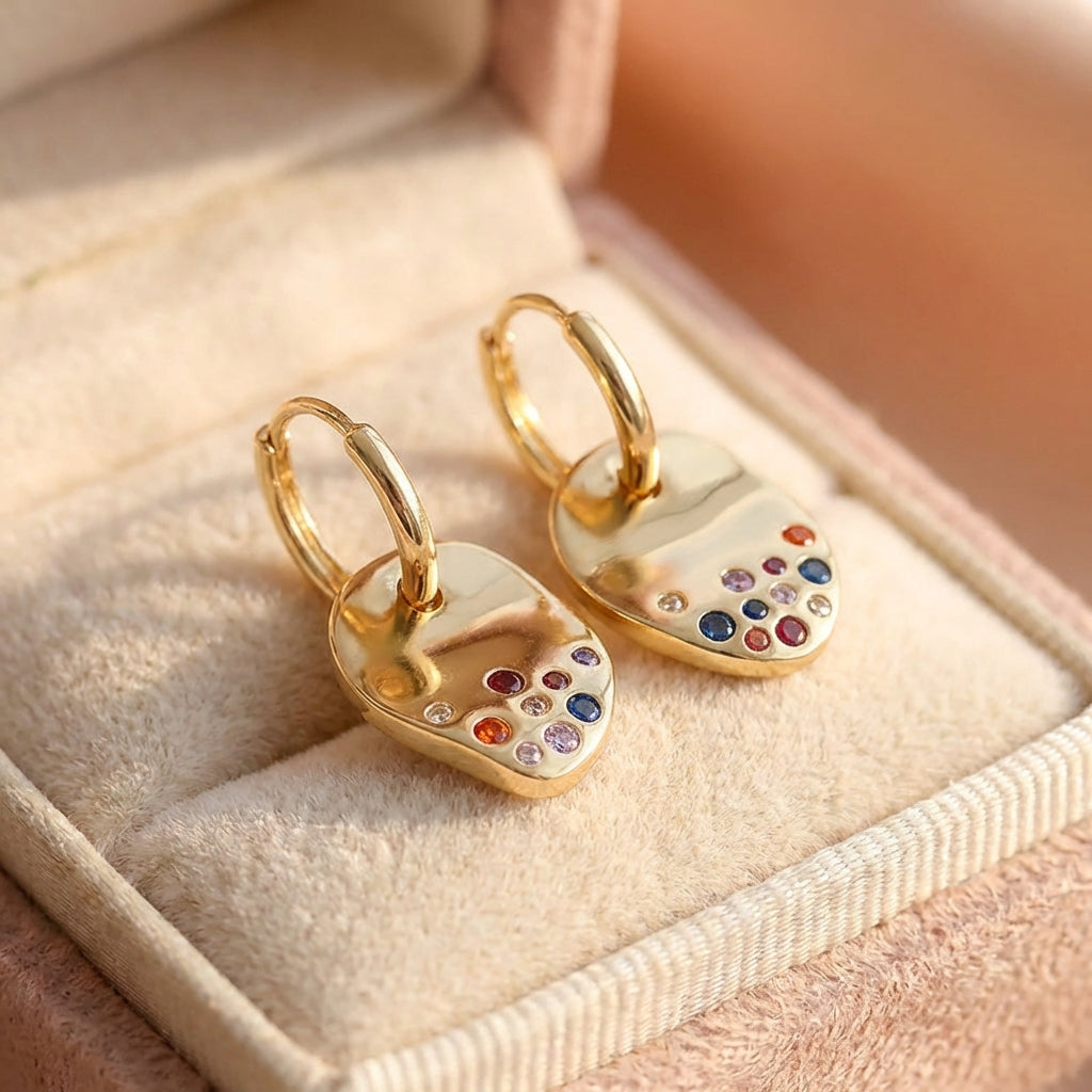 Elegant Gold Zircon Earrings