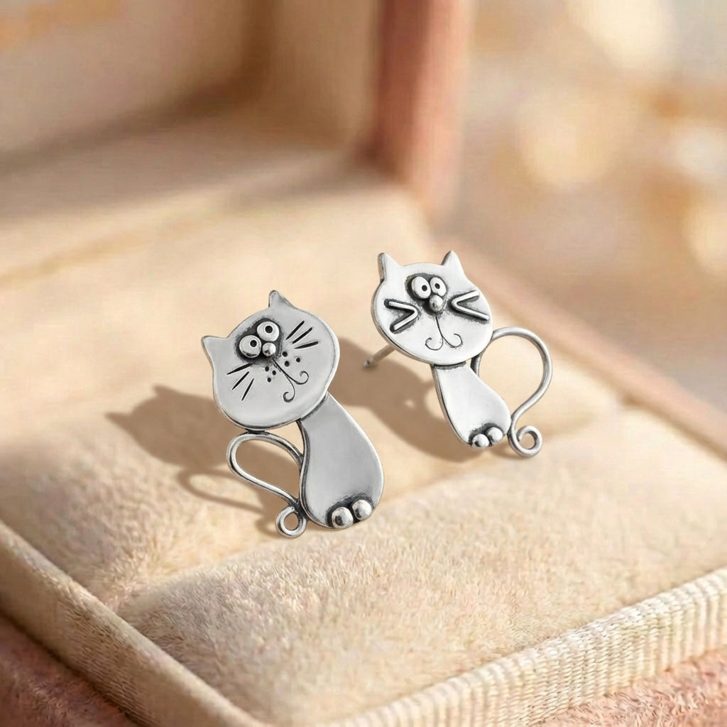 Cute Cat Stud Earrings
