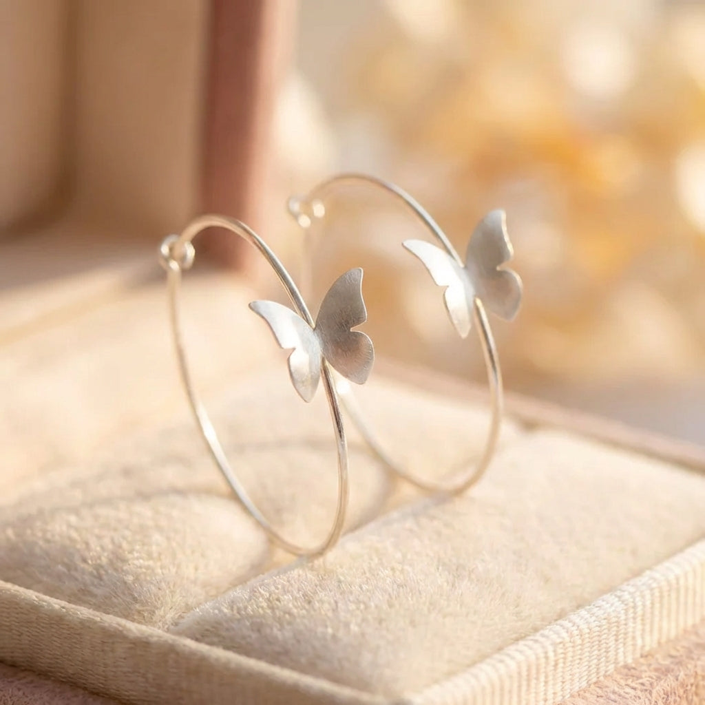 Bohemian Butterfly Hoop Earrings
