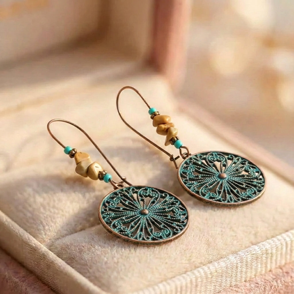 Bohemia Flower Hollow Drop Earrings