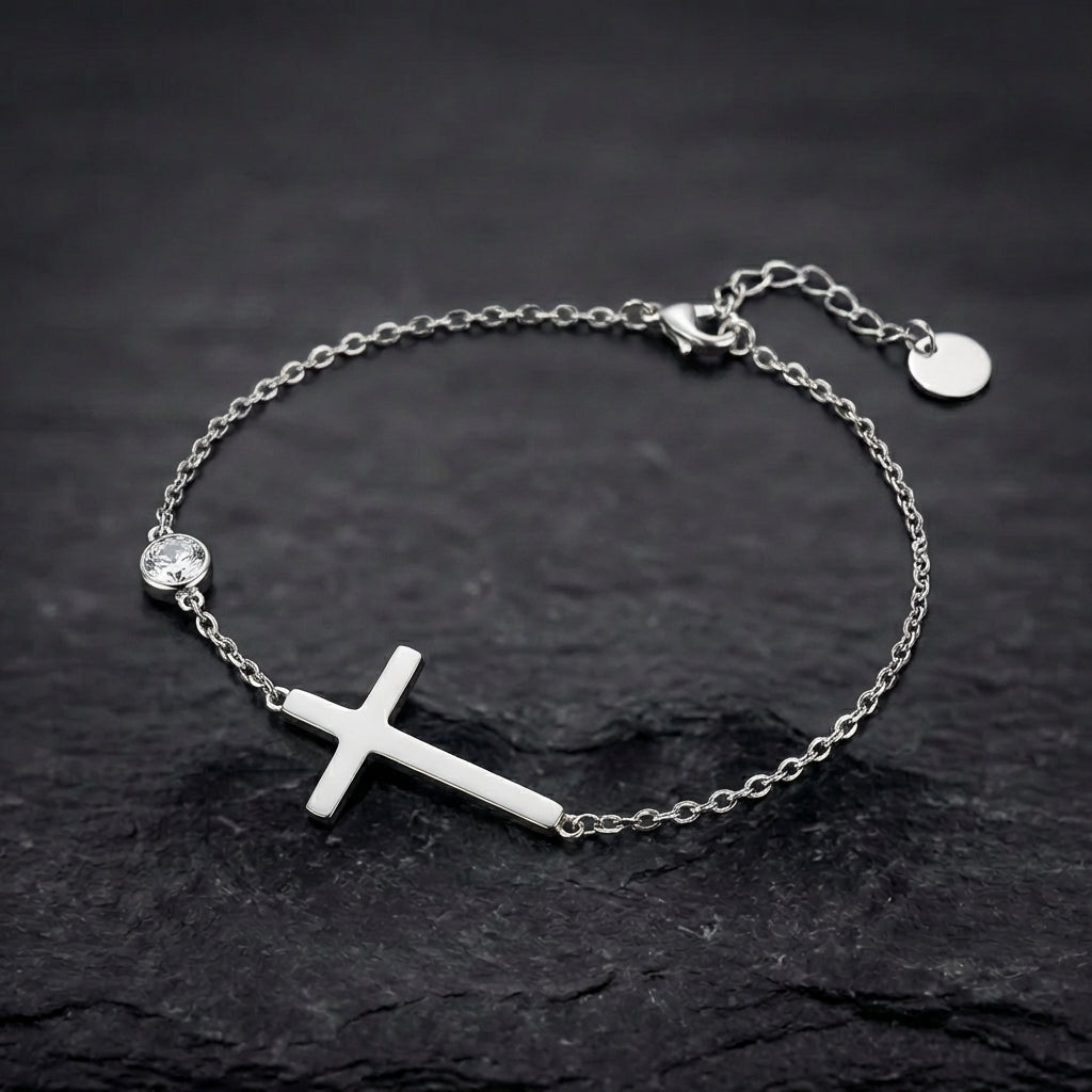 Silver Faith Heart Bracelet