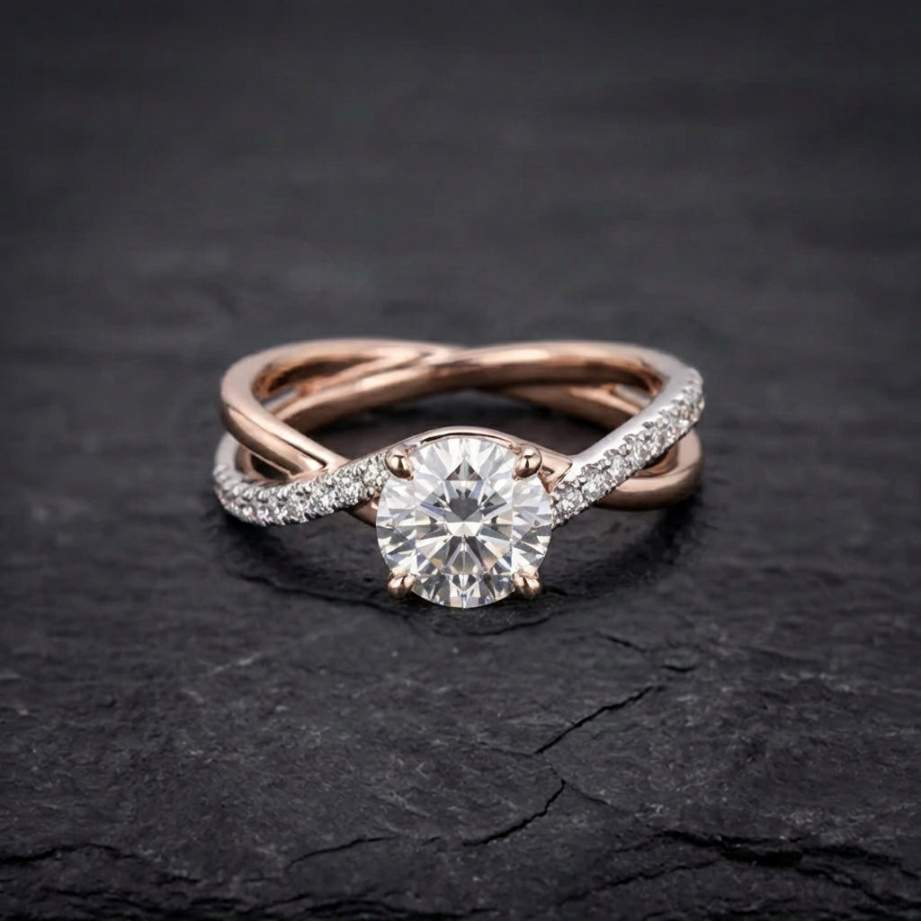 Elegant Crystal Engagement Ring 06432964