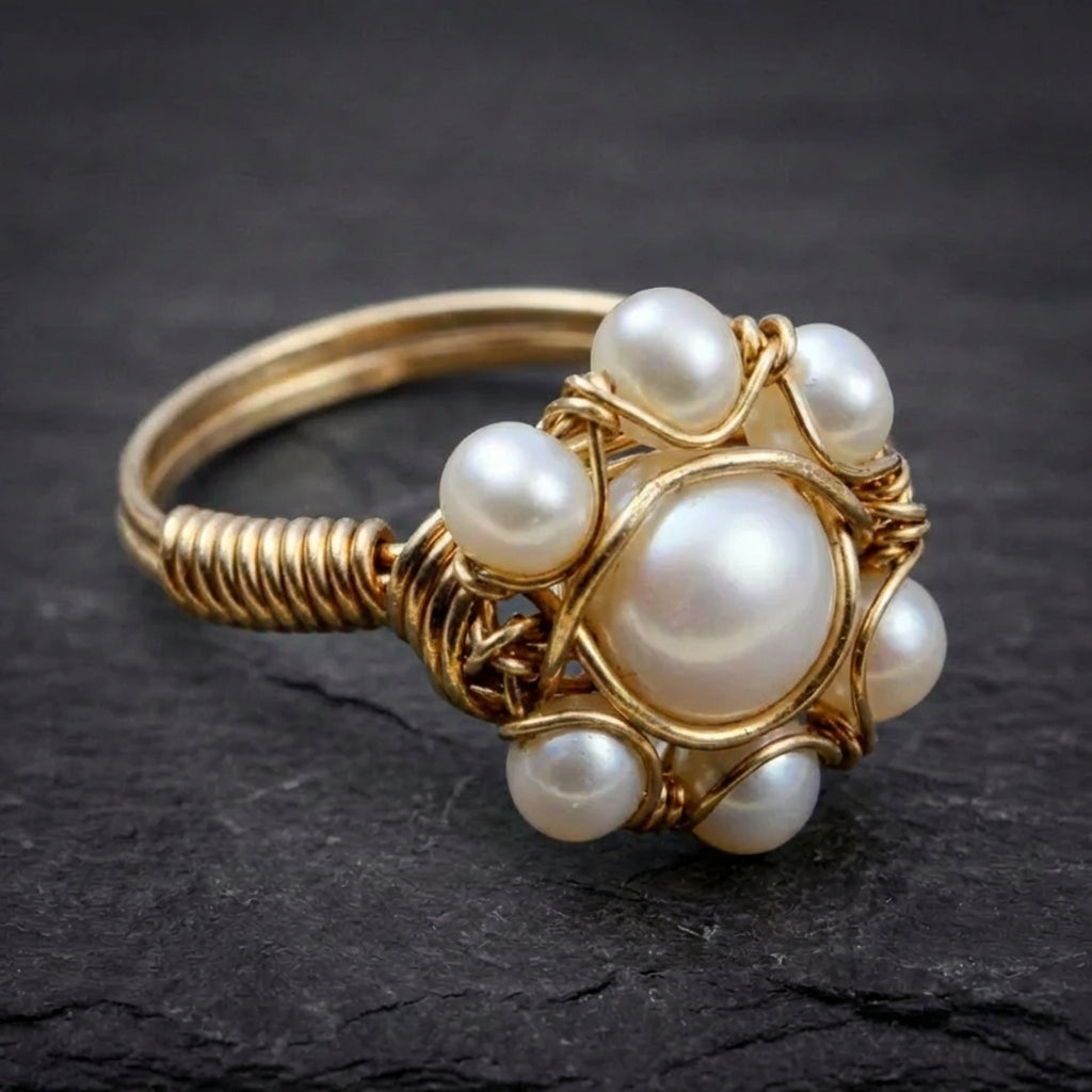 Vintage Pearl Cluster Ring 62249407