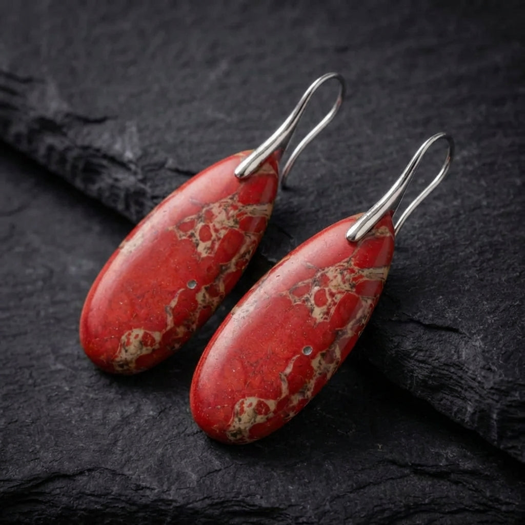 Vintage Red Jasper Earrings 60022873
