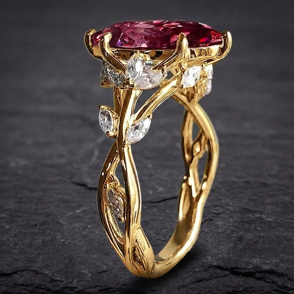 Elegant Ruby Marquise Ring 88257801