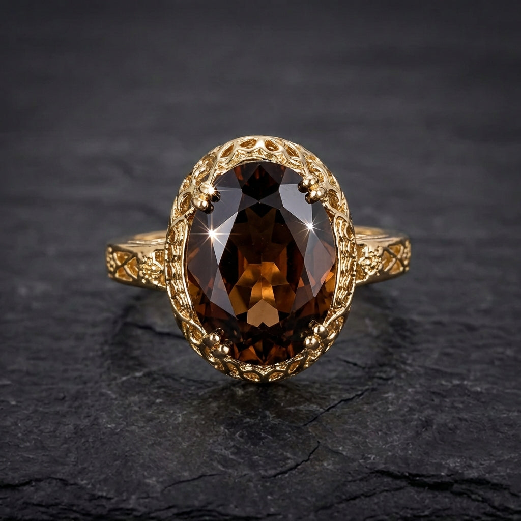Elegant Garnet Cocktail Ring 01012270