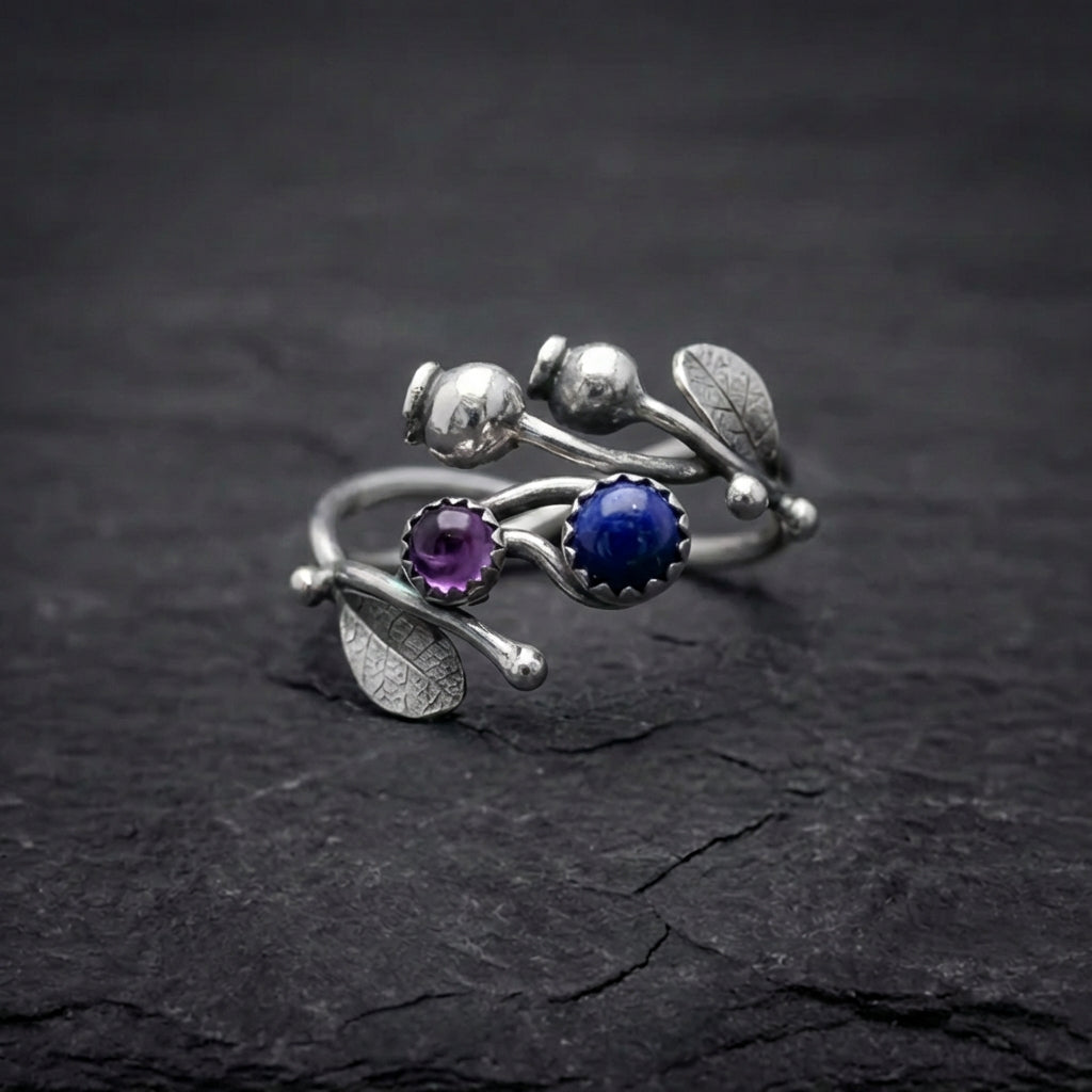 Elegant Silver Floral Ring 47645877