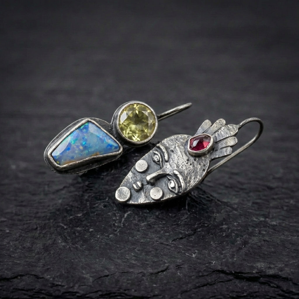 Vintage Tribal Face Earrings 32240626
