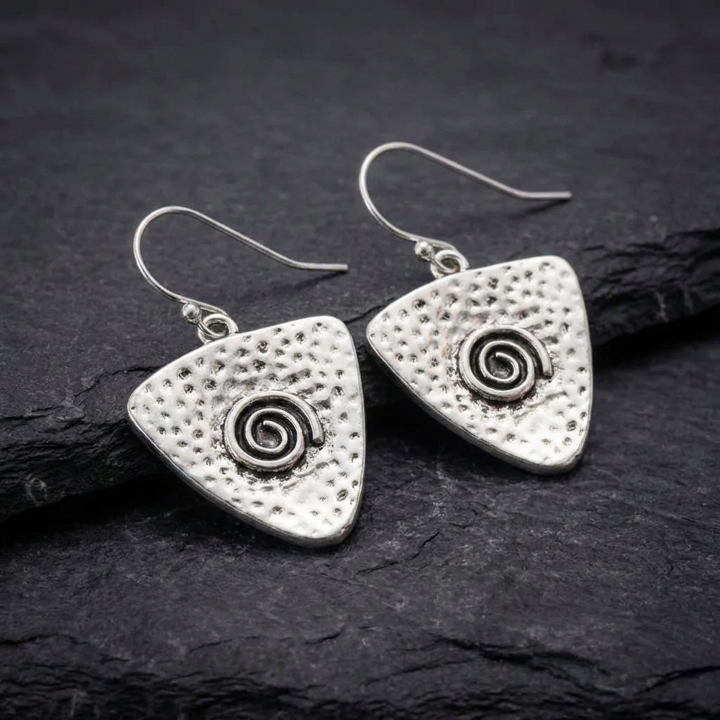 Vintage Spiral Triangle Earrings 68977711