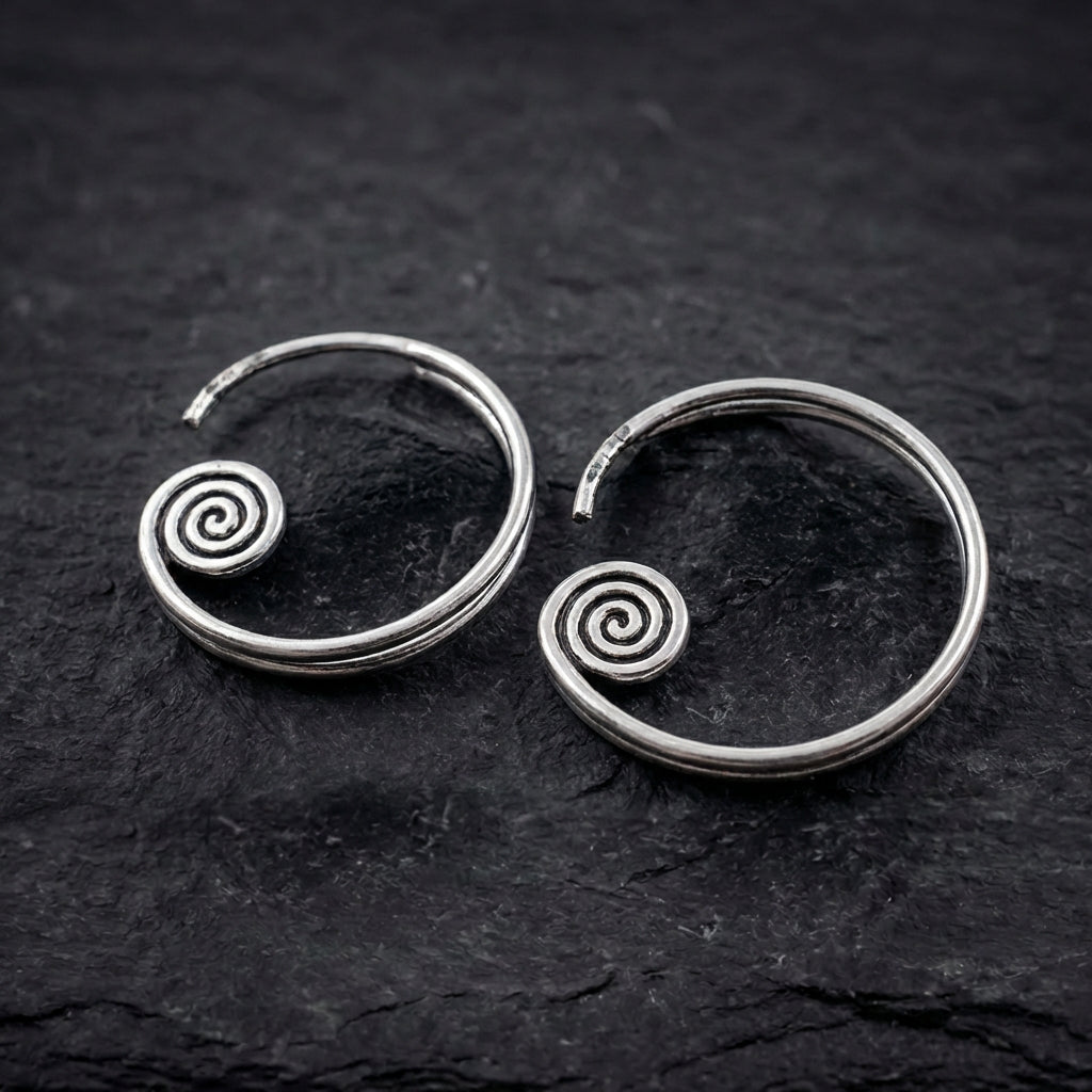 Vintage Spiral Dangle Earrings 06980542