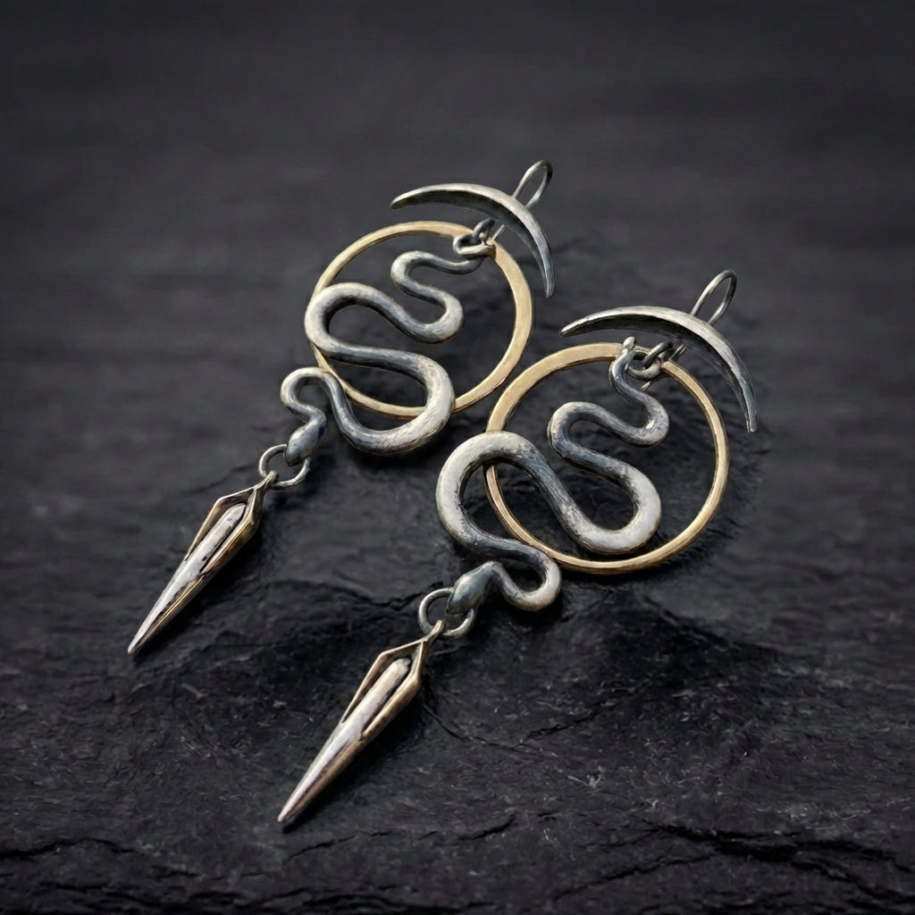 Vintage Snake Spiral Earrings 77632898