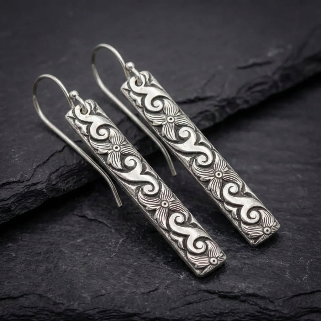 Vintage Silver Scroll Earrings 82227097