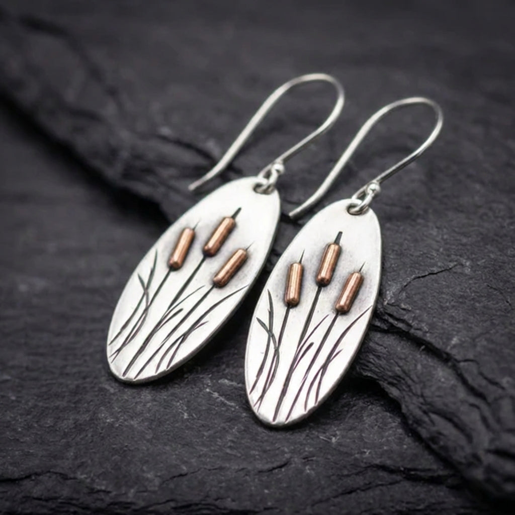 Elegant Cattail Dangle Earrings 04582874