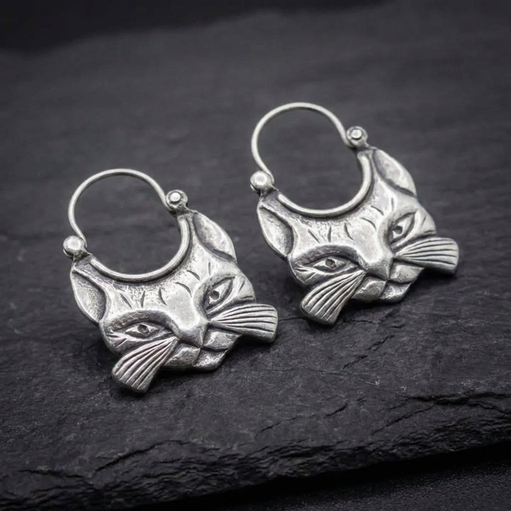 Vintage Cat Dangle Earrings 78050787