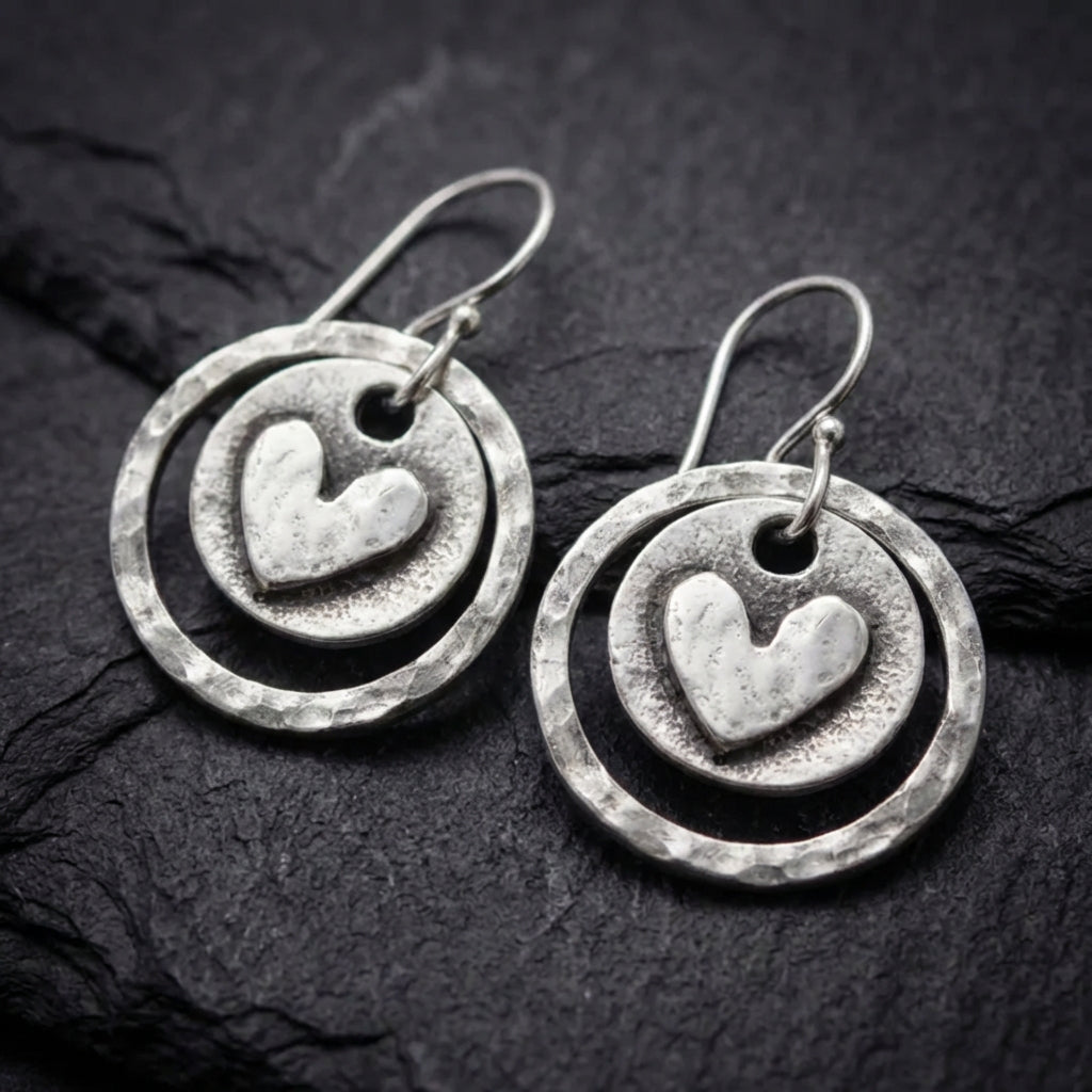 Vintage Heart Pendant Earrings 33354324