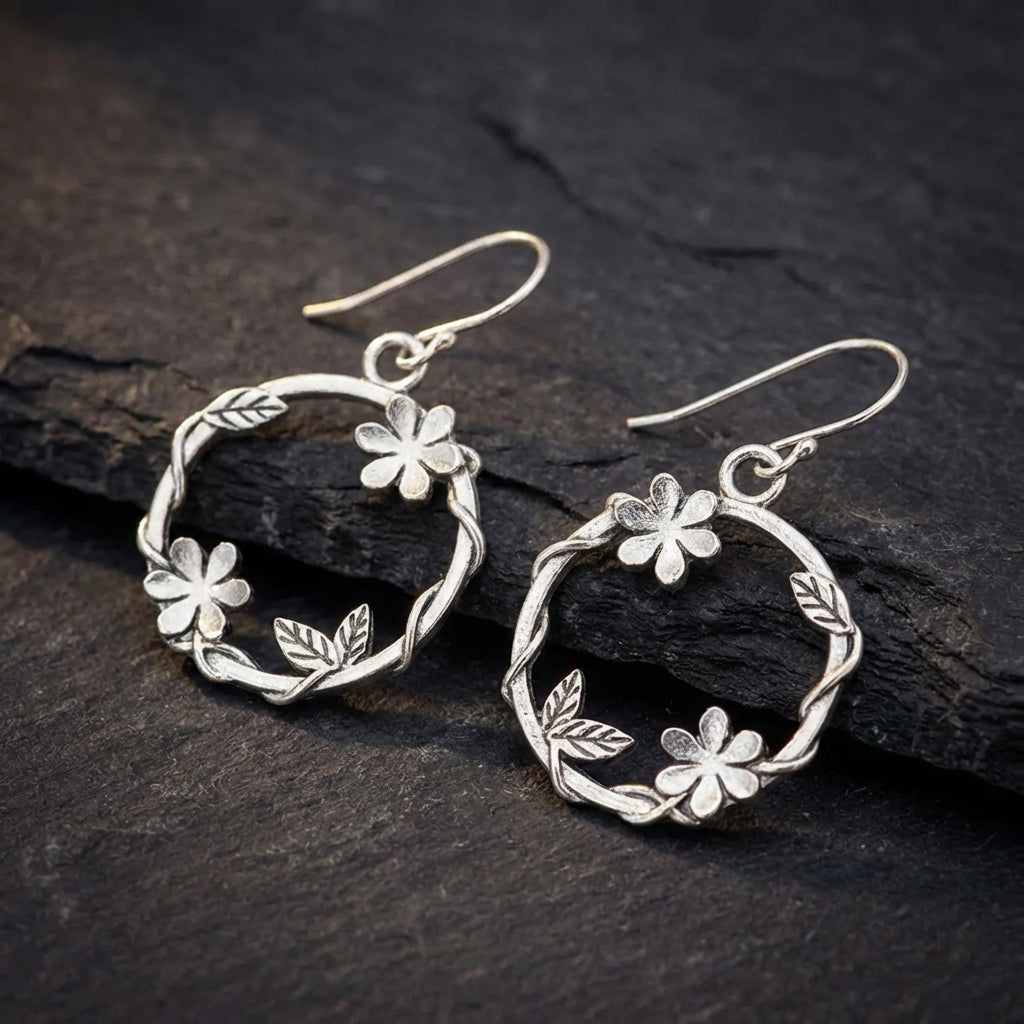Vintage Flower Wreath Earrings 33332805