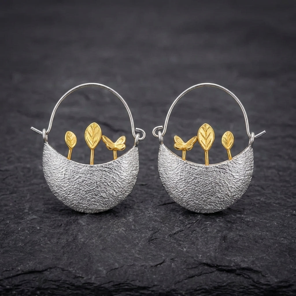 Vintage Flower Pot Earrings 23583391
