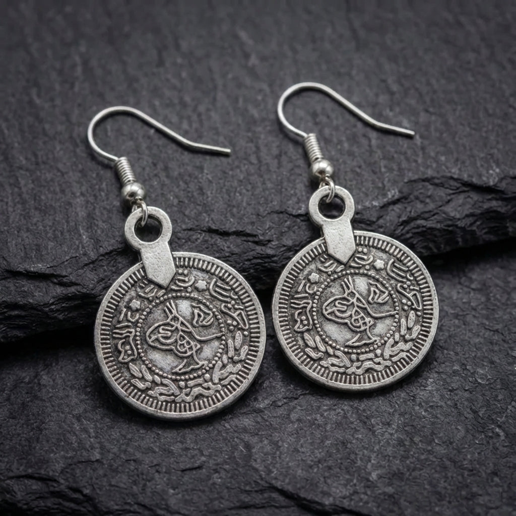Vintage Ethnic Coin Earrings 38393094