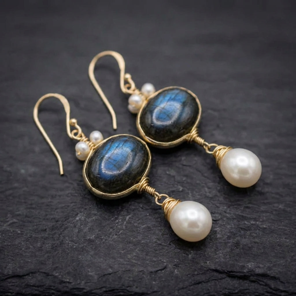 Elegant Black Pearl Earrings 02571247