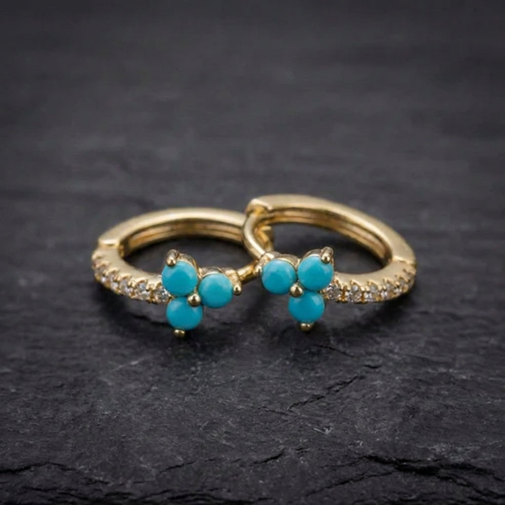 Elegant Blue Flower Earrings 54834129