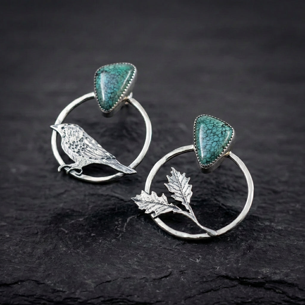 Vintage Blue Stone Earrings 94467823