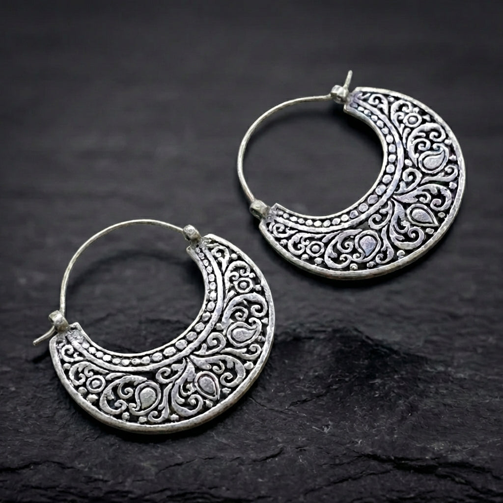 Vintage Boho Crescent Earrings 52536756