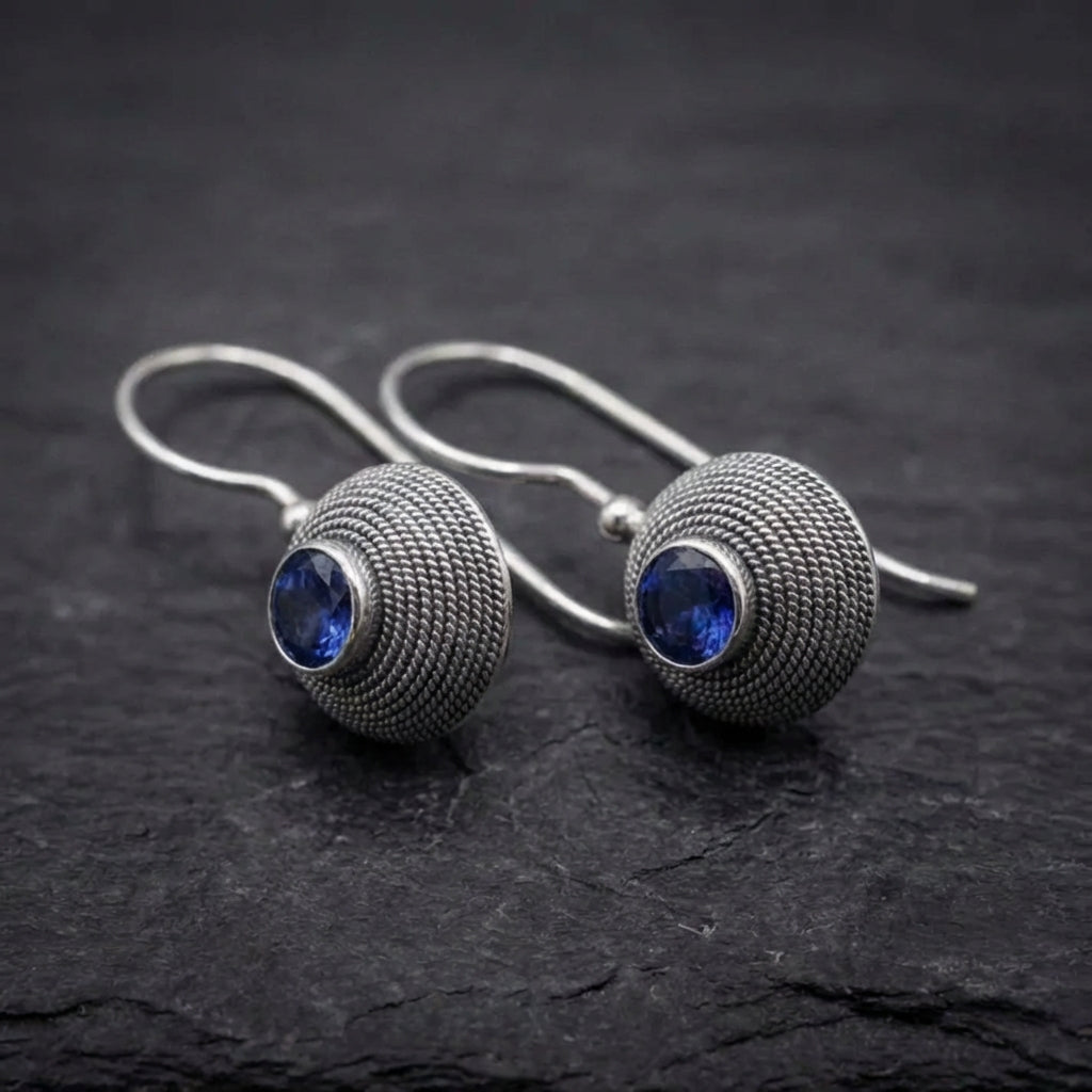 Vintage Blue Stone Earrings 12742773