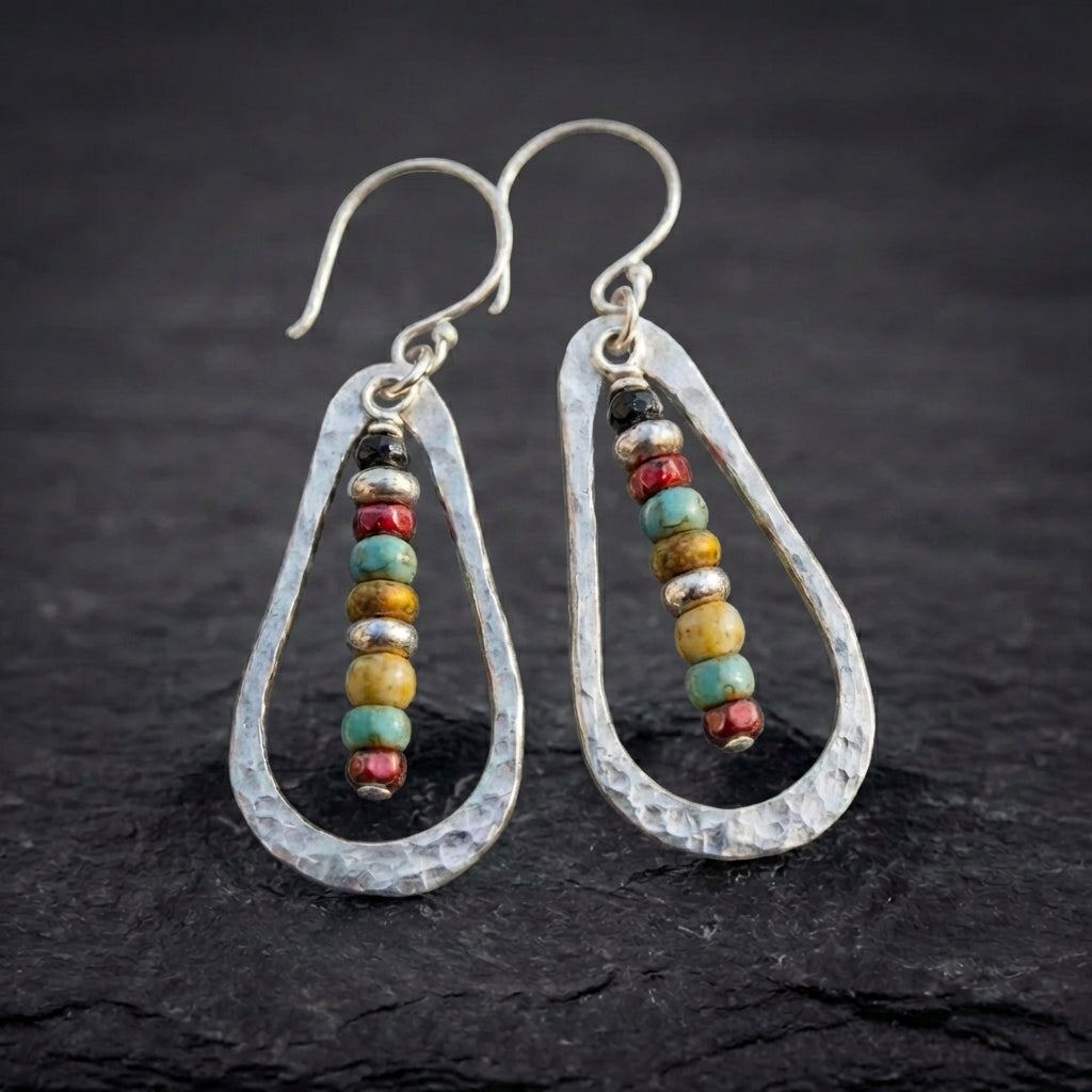 Vintage Beaded Teardrop Earrings 12331514