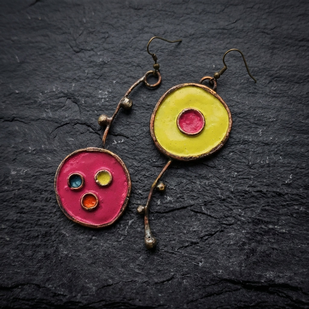 Vintage Asymmetric Dangle Earrings 24504118