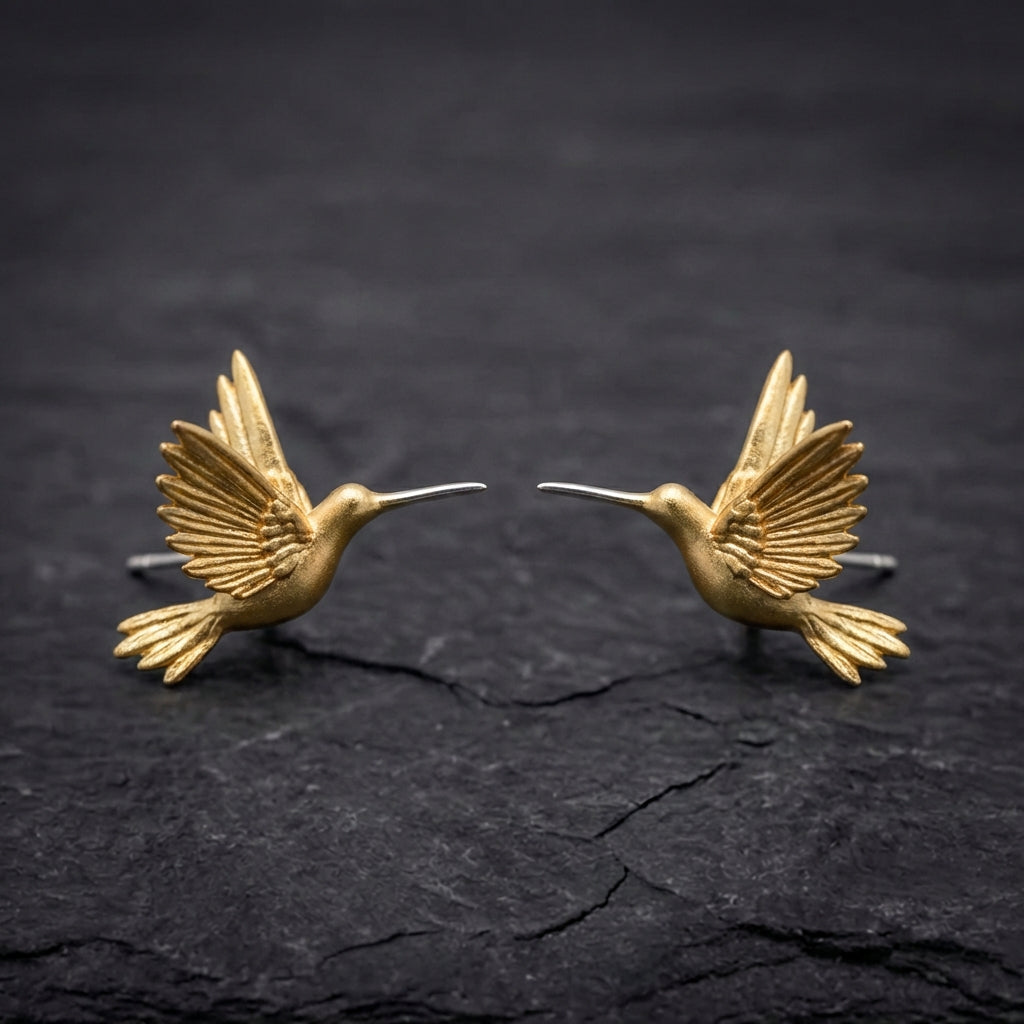 Elegant Gold Hummingbird Earrings 51734028