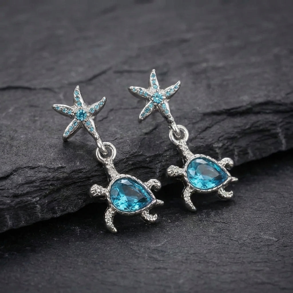 Elegant Turtle Topaz Earrings 16084769