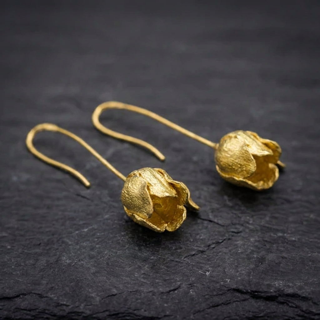 Elegant Gold Tulip Earrings 77305244