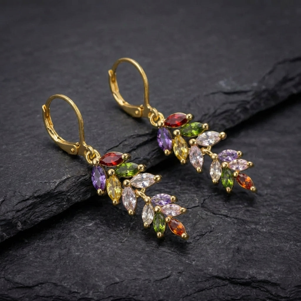 Elegant Multicolor Crystal Earrings 04405823